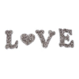 Max Maxb LOVE Heart Rhinestone Patch Appliques Iron on Bags Clothes Decorative Patch