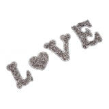 Max Maxb LOVE Heart Rhinestone Patch Appliques Iron on Bags Clothes Decorative Patch