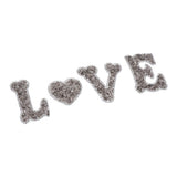 Max Maxb LOVE Heart Rhinestone Patch Appliques Iron on Bags Clothes Decorative Patch