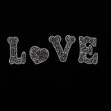 Max Maxb LOVE Heart Rhinestone Patch Appliques Iron on Bags Clothes Decorative Patch