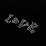 Max Maxb LOVE Heart Rhinestone Patch Appliques Iron on Bags Clothes Decorative Patch