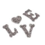 Max Maxb LOVE Heart Rhinestone Patch Appliques Iron on Bags Clothes Decorative Patch