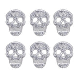 Max Maxb 6 Pieces DIY Skull Rhinestone Patch Appliques Iron on Bags Clothes Sewing