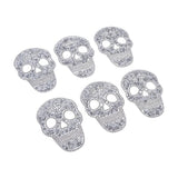 Max Maxb 6 Pieces DIY Skull Rhinestone Patch Appliques Iron on Bags Clothes Sewing