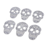 Max Maxb 6 Pieces DIY Skull Rhinestone Patch Appliques Iron on Bags Clothes Sewing