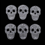 Max Maxb 6 Pieces DIY Skull Rhinestone Patch Appliques Iron on Bags Clothes Sewing