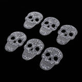 Max Maxb 6 Pieces DIY Skull Rhinestone Patch Appliques Iron on Bags Clothes Sewing