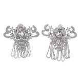 Max Maxb 2 Pieces Rhinestones Appliques  Sew On Tassel Patch DIY Clothing Decoration