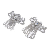 Max Maxb 2 Pieces Rhinestones Appliques  Sew On Tassel Patch DIY Clothing Decoration