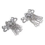 Max Maxb 2 Pieces Rhinestones Appliques  Sew On Tassel Patch DIY Clothing Decoration