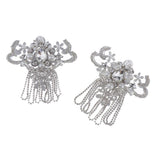 Max Maxb 2 Pieces Rhinestones Appliques  Sew On Tassel Patch DIY Clothing Decoration