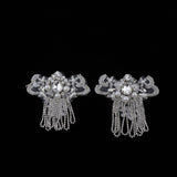 Max Maxb 2 Pieces Rhinestones Appliques  Sew On Tassel Patch DIY Clothing Decoration