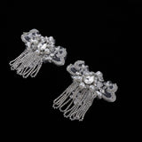 Max Maxb 2 Pieces Rhinestones Appliques  Sew On Tassel Patch DIY Clothing Decoration