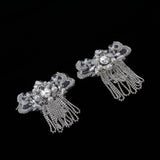 Max Maxb 2 Pieces Rhinestones Appliques  Sew On Tassel Patch DIY Clothing Decoration