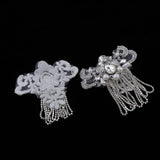 Max Maxb 2 Pieces Rhinestones Appliques  Sew On Tassel Patch DIY Clothing Decoration