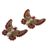 Max Maxb 2 Pieces Rhinestone Patch Sew on/Iron on Butterfly Applique DIY Supplies