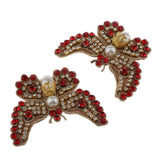 Max Maxb 2 Pieces Rhinestone Patch Sew on/Iron on Butterfly Applique DIY Supplies