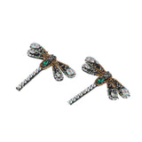 Max Maxb 2 Pieces Dragonfly Motif Rhinestones Patch Sew On DIY Clothing Decoration