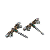Max Maxb 2 Pieces Dragonfly Motif Rhinestones Patch Sew On DIY Clothing Decoration