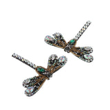 Max Maxb 2 Pieces Dragonfly Motif Rhinestones Patch Sew On DIY Clothing Decoration