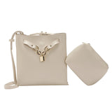 Max Maxb Adjustable Leather Handbags Set Women Fashion Purse Shoulder Bags Beige