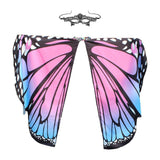 Max Butterfly Wings Shawl Scarves with Eyemask Party Cosplay Props for Kids