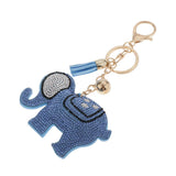 Cute Animal Rhinestone Pendant Key Ring Purse Bag Pendant Elephant 8.5x6cm