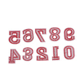 Max 10pcs /set 0-9 Number Fabric Patches Applique for Sewing Crafts Red
