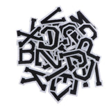 Max Maxb 26pcs Sewing Embroidery Patch Iron On Alphabet Motif Applique White Black