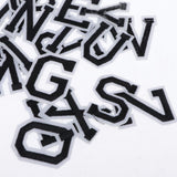 Max Maxb 26pcs Sewing Embroidery Patch Iron On Alphabet Motif Applique White Black