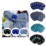 Max Maxb 6pcs Oval Cloth Fabric Patches Applique for Sewing Crafts Blue