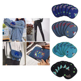 Max Maxb 6pcs Oval Cloth Fabric Patches Applique for Sewing Crafts Blue