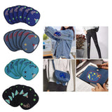Max Maxb 6pcs Oval Cloth Fabric Patches Applique for Sewing Crafts Blue