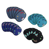 Max Maxb 6pcs Oval Cloth Fabric Patches Applique for Sewing Crafts Blue