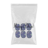 Max Maxb 6pcs Oval Cloth Fabric Patches Applique for Sewing Crafts Blue