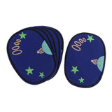 Max Maxb 6pcs Oval Cloth Fabric Patches Applique for Sewing Crafts Blue