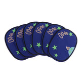 Max Maxb 6pcs Oval Cloth Fabric Patches Applique for Sewing Crafts Blue