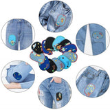 Max Maxb 6pcs Oval Cloth Fabric Patches Applique for Sewing Crafts Blue