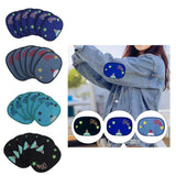 Max Maxb 6pcs Oval Cloth Fabric Patches Applique for Sewing Crafts Blue
