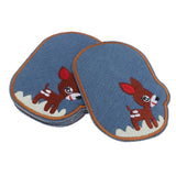 Max Maxb 6pcs Oval Deer Jeans Fabric Patches Applique for Sewing Crafts Right Side