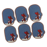 Max Maxb 6pcs Oval Deer Jeans Fabric Patches Applique for Sewing Crafts Right Side