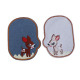 Max Maxb 6pcs Oval Deer Jeans Fabric Patches Applique for Sewing Crafts Right Side