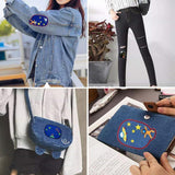 Max Maxb 6pcs Oval Deer Jeans Fabric Patches Applique for Sewing Crafts Right Side