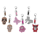 Max Rhinestone Crystal Charm Key Chain Set Lobster Clasp Split KeyRing Skull 1