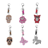 Max Rhinestone Crystal Charm Key Chain Set Lobster Clasp Split KeyRing Skull 1