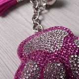 Rhinestone Crystal Charm Key Chain Set Lobster Clasp Split KeyRing Bear paw