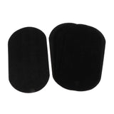 Max 6pcs Iron on Patch Suede Fabric Applique Cloth Badge for Clothing Black