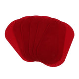 Max 6pcs Iron on Patch Suede Fabric Applique Cloth Badge for Clothing Red