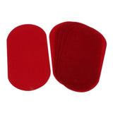 Max 6pcs Iron on Patch Suede Fabric Applique Cloth Badge for Clothing Red