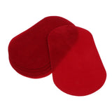 Max 6pcs Iron on Patch Suede Fabric Applique Cloth Badge for Clothing Red